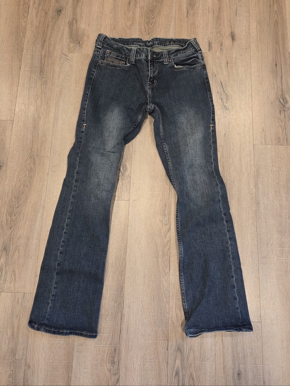 Cowgirl Tuff Co. Don't Fence Me In Bootcut Jeans Womens 30x33(32) Dark Stretch